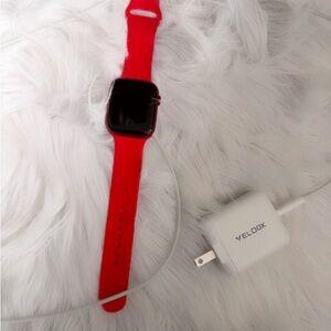 Apple 7 series 45mm red smart watch, GPS plus cellular, unlocked  Charger incl.